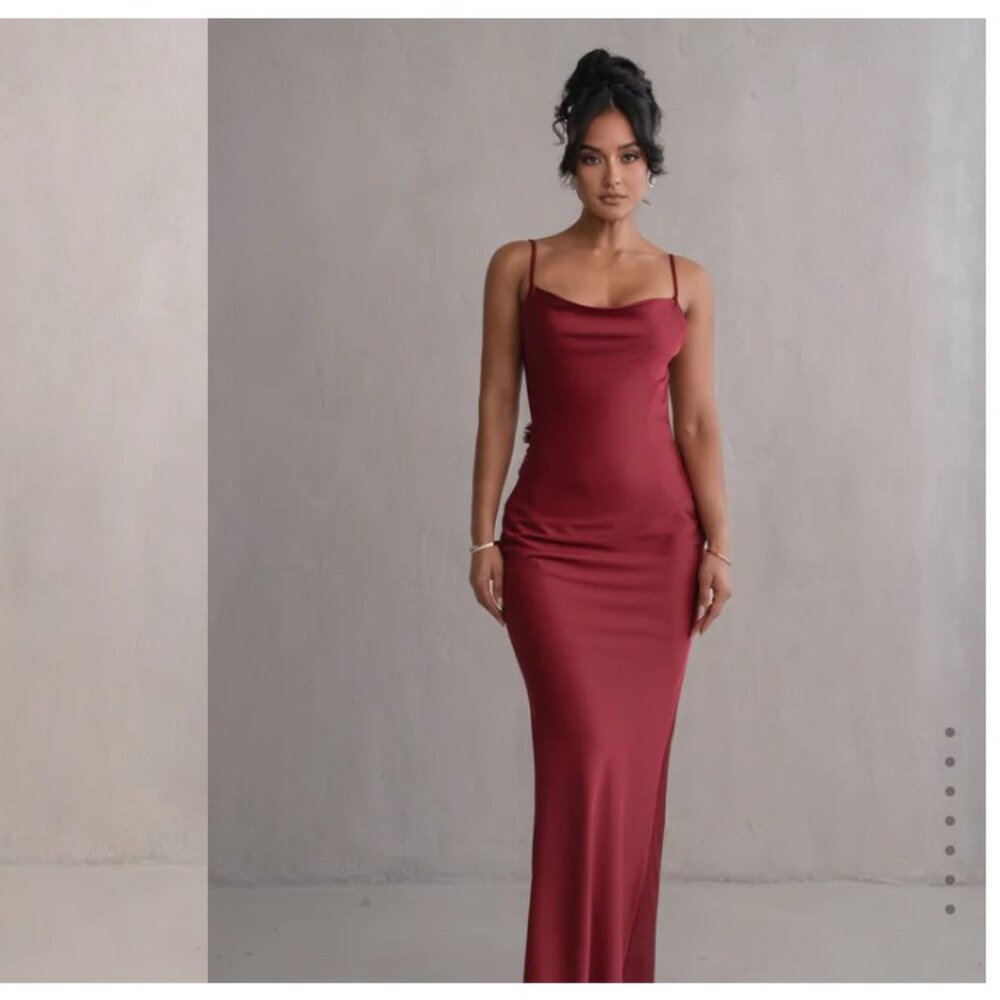 Red Down The Aisle Satin Gown